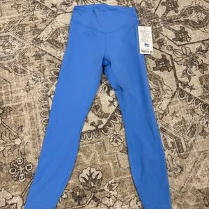 Lululemon Wunder Under SmoothCover HR Tight 25” Pool Blue Size 6 New with Tags